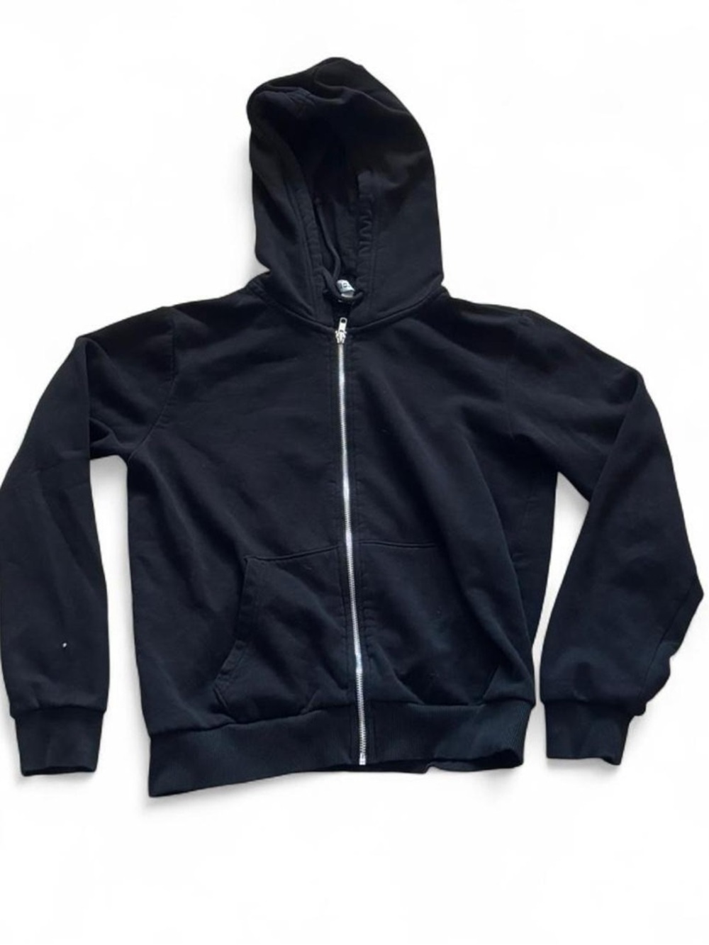 Divided Black Zip Hoodie with Silver Zipper